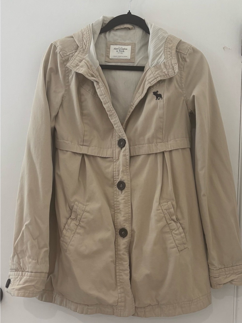 Abercrombie & Fitch Y2K Babydoll Hooded Utility Jacket XS Khaki